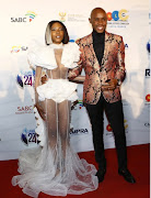 Somizi's daughter, Bahumi and his fiance Mohale on the red carpert before the start of the SAMA 24 music awards.