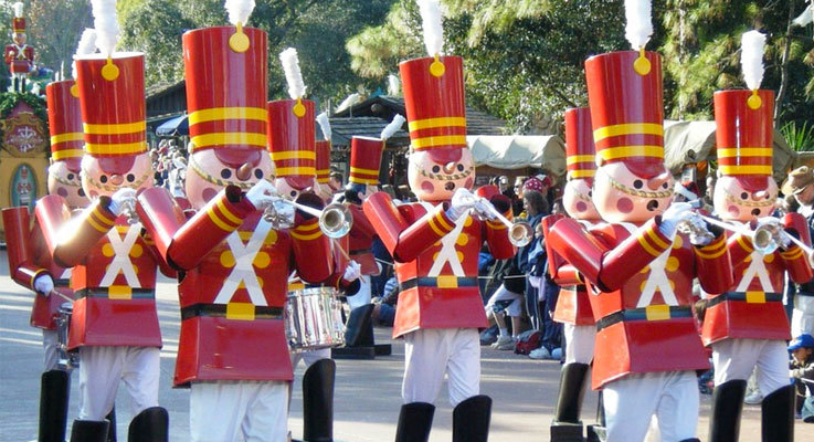 Toy soldiers at a Christmas parade