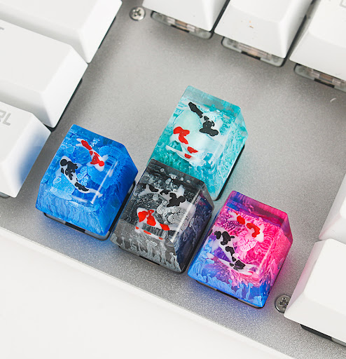 Title 12, Scenery Koi Backspace Resin Keycaps for Cherry ...