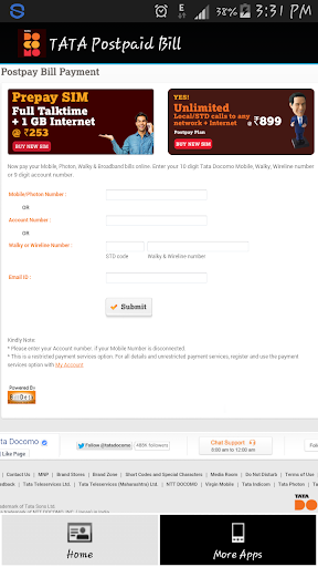 Tata Docomo Postpaid Bill