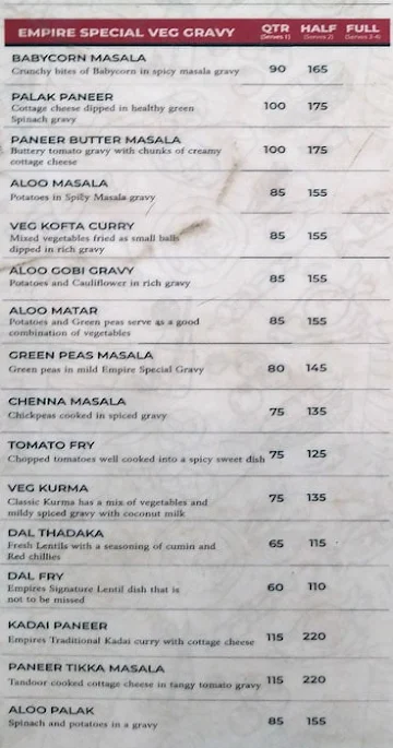 Pai Restaurant menu 