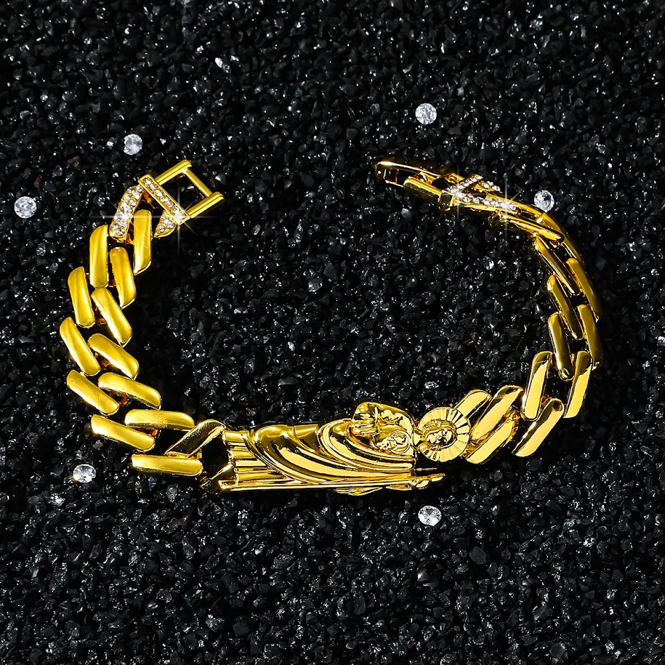 Bracelet Rhombus Brillant Hip Hop Religieux Statue Saint Jude Accessoires - Portez votre foi avec style et dévotion