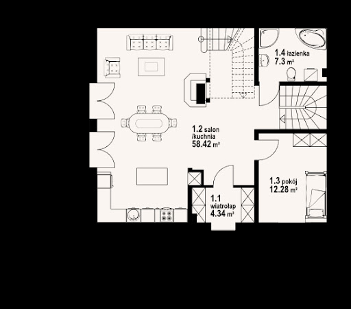 Milicz 61 dw - Rzut parteru