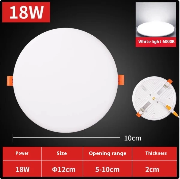 Verbeterde heldere, verstelbare, randloze, ronde woonkamerlamp. Ultra heldere LED-verlichting voor de perfecte sfeer.