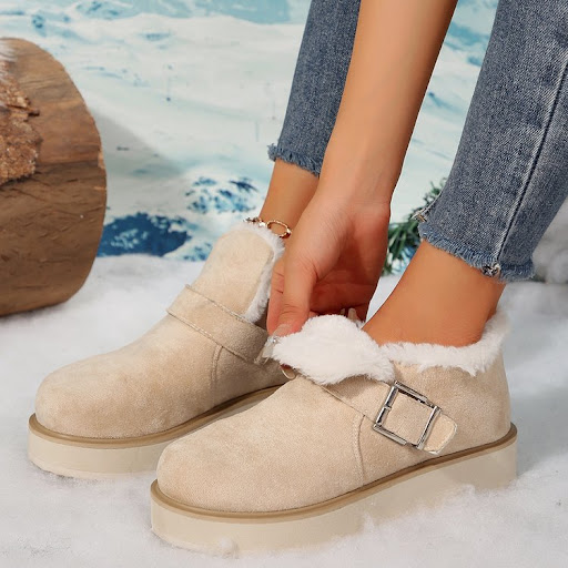 Title 4, Womens Winter Buckle Snow Boots, Fashion Flat,...