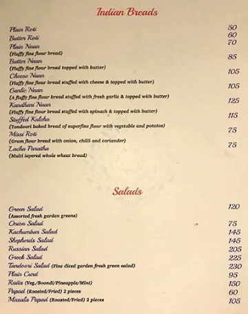 Inder Prakash - Fateh Restaurant menu 