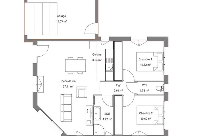  Vente Terrain + Maison - Terrain : 630m² - Maison : 60m² à Aureilhan (40200) 