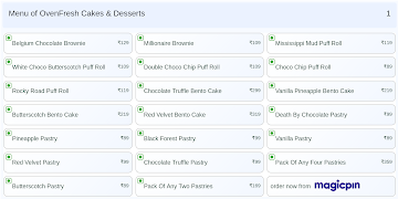 OvenFresh Cakes & Desserts menu 