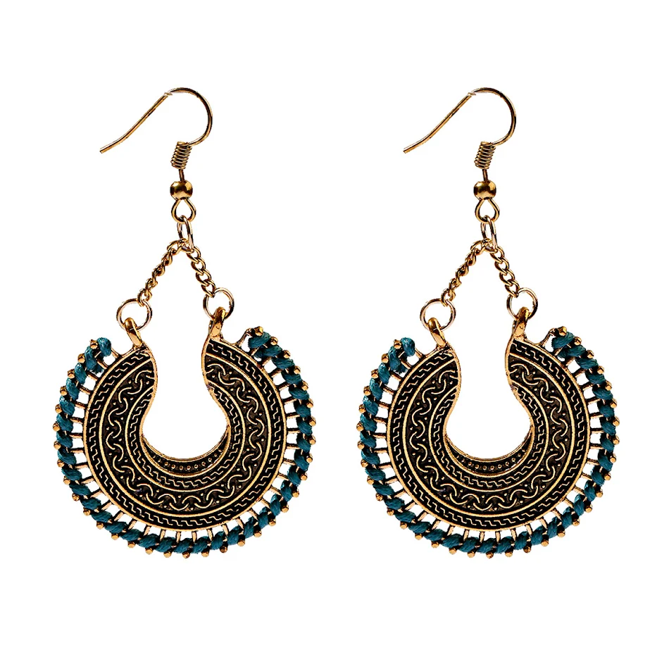 Boho etno minđuše, retro stila, tkani, šuplji, vijugavi. Dodajte jedinstveni i elegantan dodir svom izgledu sa ovim minđušama.