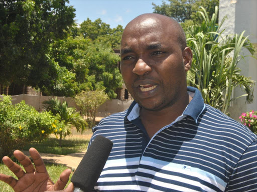 Lamu West Mp Stanley Muthama whose election was nullified by Malindi high court on February 21 address journalists in Malindi on February 22 a day after loosing./ALPHONCE GARI