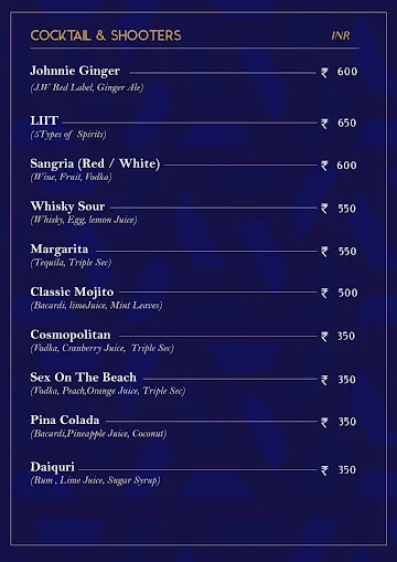 Sky View Cafe menu 