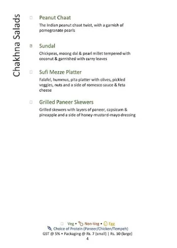 Salad Matters menu 