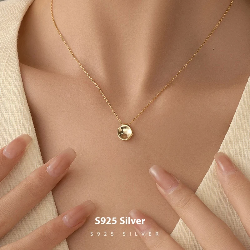 Sterling Zilveren Onregelmatige Holle Ketting Eenvoudige Niche Accessoires Temperament Wild Elegant