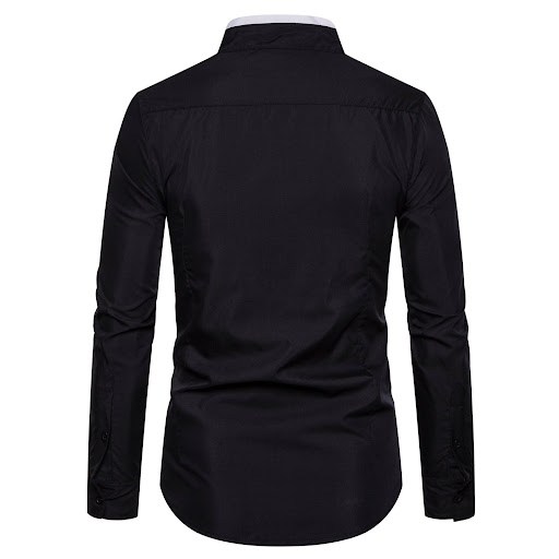 Title 7, Solid color striped colorblock long sleeve shir...