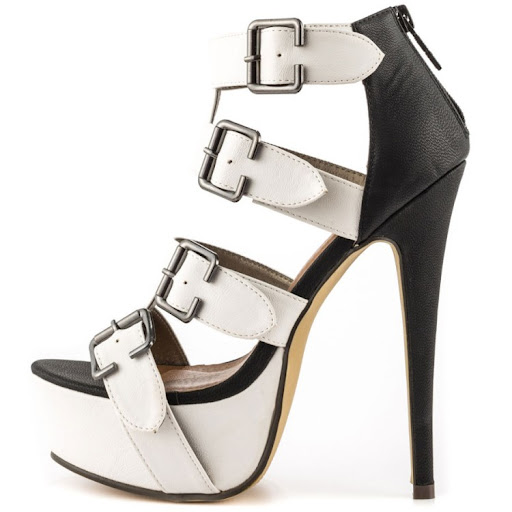 Title 3, Belt Buckle Platform High Heel Roman Sandals, p...