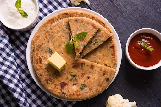 Aloo Gobhi Paratha With Lassi