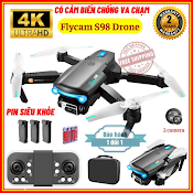 Flycam Mini Giá Rẻ Drone S98 Pro, Máy Bay Điều Khiển Từ Xa 4 Cánh Động Cơ Không Chổi Than, Play Camera Cao Cấp 2 Camera, 