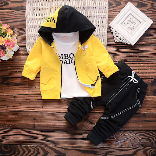 Title 3, Boys Zipper Cardigan 3-Piece Hooded Cotton. Co...