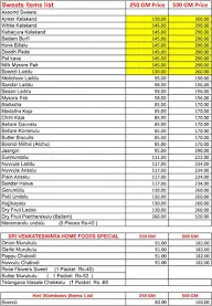 Sri Venkateshwara Home Foods menu 3