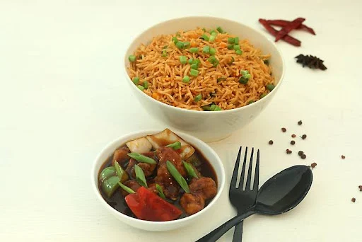 Tangra Chicken Fried Rice With Chicken Hunan Sauce