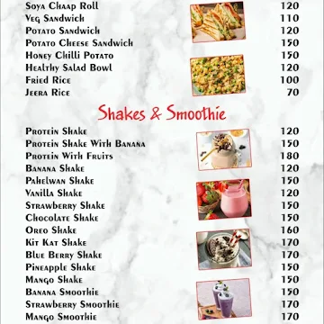 Fat To Fit Gym Meal Cafe menu 