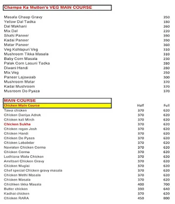 Champa Ka Mutton menu 