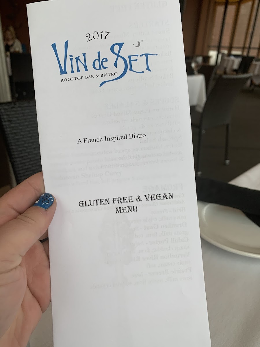 Vin de Set gluten free menu