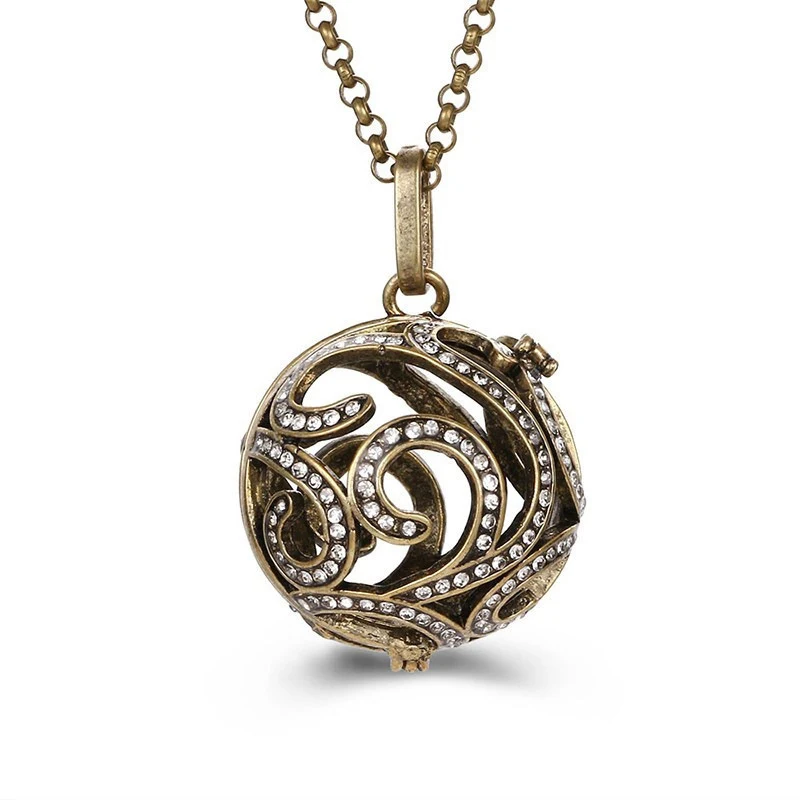 Collier diffuseur d'huiles essentielles cage en zircon, boîte à parfum, style Han traditionnel, accessoires antiques.