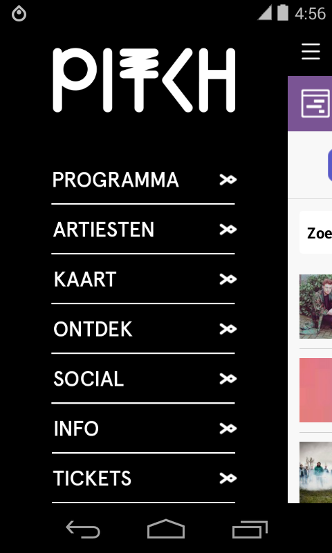 Android application PITCH Festival screenshort