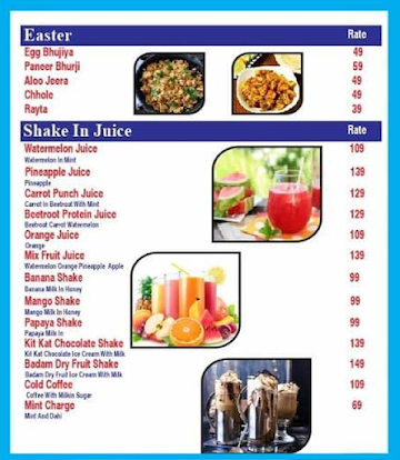 Ncr In Parathas menu 