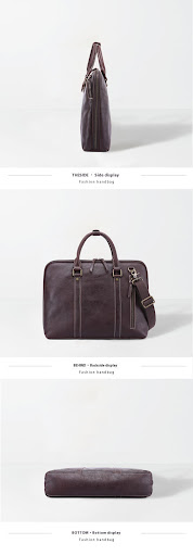 Title 2, Mens Leather Handbag Briefcase Shoulder Crossb...