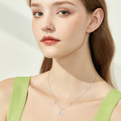 Title 7, S925 Sterling Silver Starry Clavicle Chain a de...