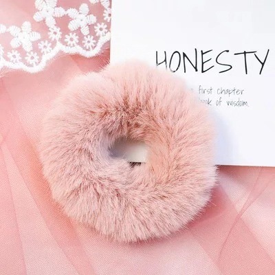 Title 6, Womens Faux Fur Plush Solid Color Simple Hair ...