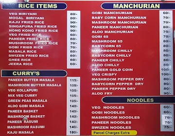 Manjushree Veg menu 