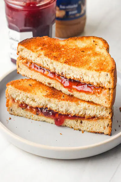 Grilled Bread Butter Jam With Cheese Slice