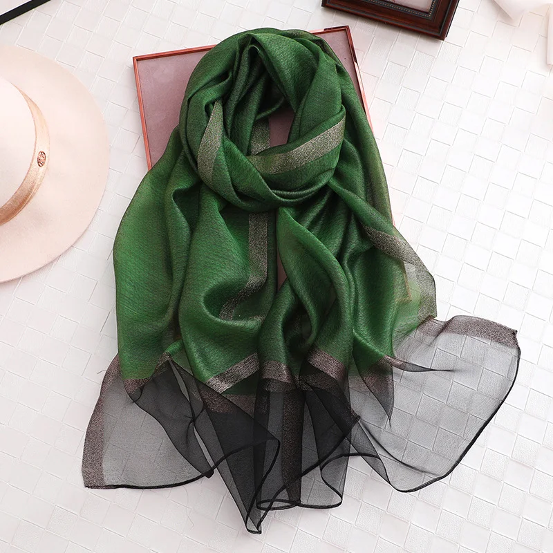Écharpe à carreaux fine de couleur unie pour femmes, mode d'été assortie avec tout