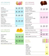 Giani's Ice Cream menu 1