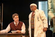 Kai Luke Brummer and Desmond Dube in a scene from the play.