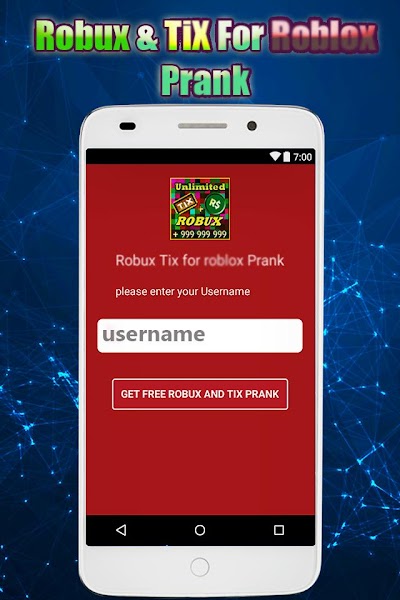 Unlimited Robux And Tix For Roblox Prankfor Android Apk Download - roblox unlimited robux app