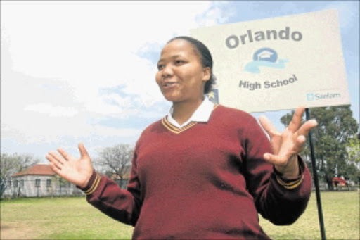 AWARENESS: Nthabeleng Jankie, a Grade 12 pupil at Orlando High, says there is pressure on pupils to do well academically because the school has produced so many successful South Africans. PHOTO: VELI NHLAPO