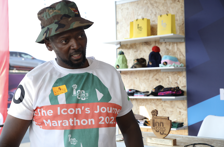 Vulithuba Sangoni of The 100 Icon’s Journey sells active gear, from hats to socks.