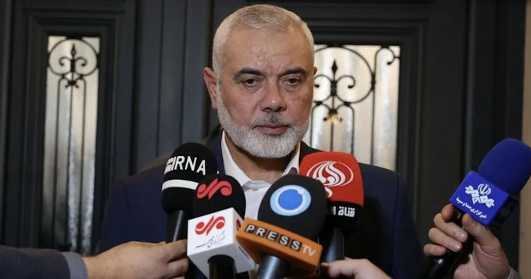 Ismail Haniyeh said Hamas's priorities were a permanent ceasefire and full Israeli withdrawal (file photo)