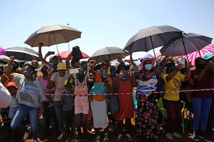 ANC supporters in Tshwane welcomed party leader Cyril Ramaphosa during an election campaign on Friday.