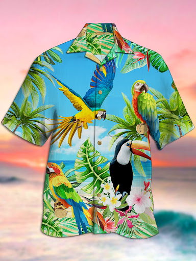 Title 4, Printed Hawaiian Shirt Mens Vacation Beach, co...