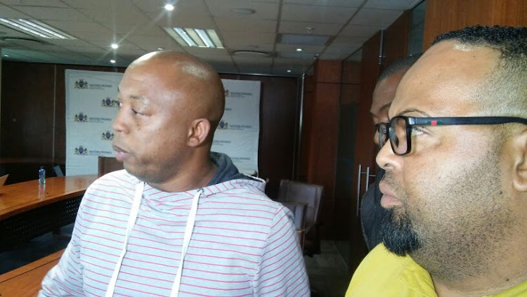 Neville Williams, left, and two other Eldorado Park community leaders walked out of a meeting with Gauteng Human Settlements MEC, Uhuru Moiloa, on May 3 2018.