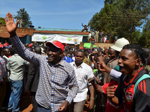 Kigumo MP Jamleck Kamau at Karugia in Gaichanjiru ward, Kandara constituency, on Sunday /JOHN KAMAU