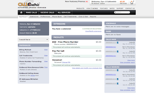 Callcentric Phonebook Call Indicator