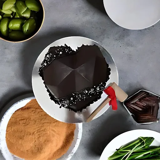 Dark Chocolate Pinata Heart Shape Cake [700 Grams]