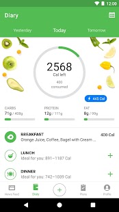 Runtastic Balance Calorie Calculator, Food Tracker Screenshot