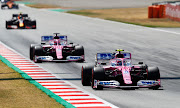 Lance Stroll of Canada driving the Racing Point RP20 Mercedes leads Sergio Perez of Mexico driving the Racing Point RP20 Mercedes during the F1 Grand Prix of Spain on August 16. The Racing Point cars have been the subject of controversy. 